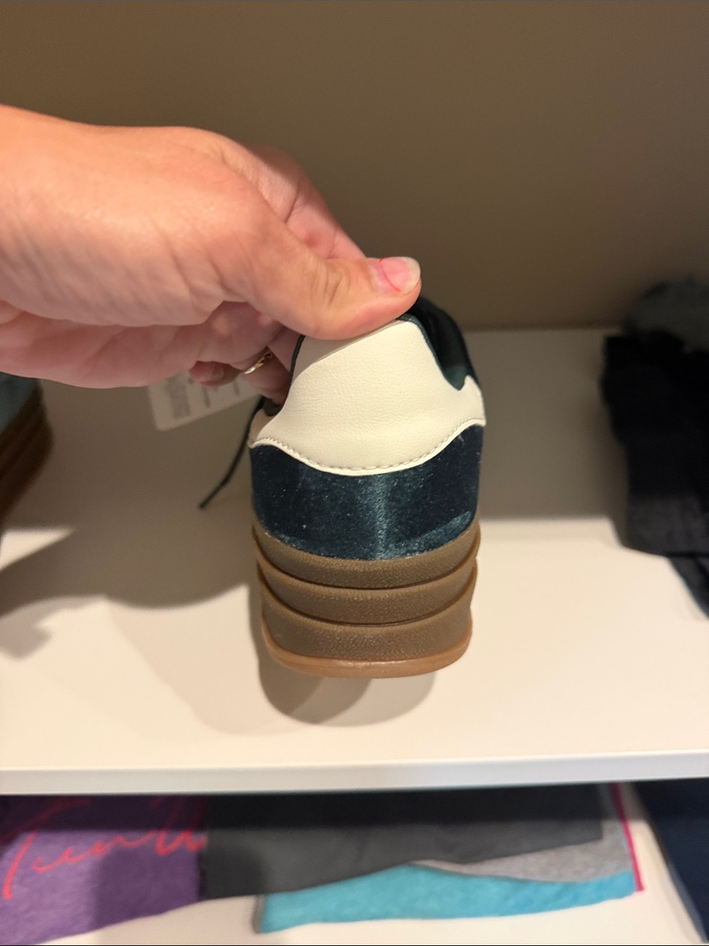 adidas Teal and Dark Teal Suede Sneakers with Gum Sole - Picture 4 of 7